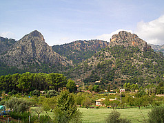 Ermita de Nostra Senyora de Bonany Foto Attraktion  Malerischer Blick auf das Tramuntana-Gebirge